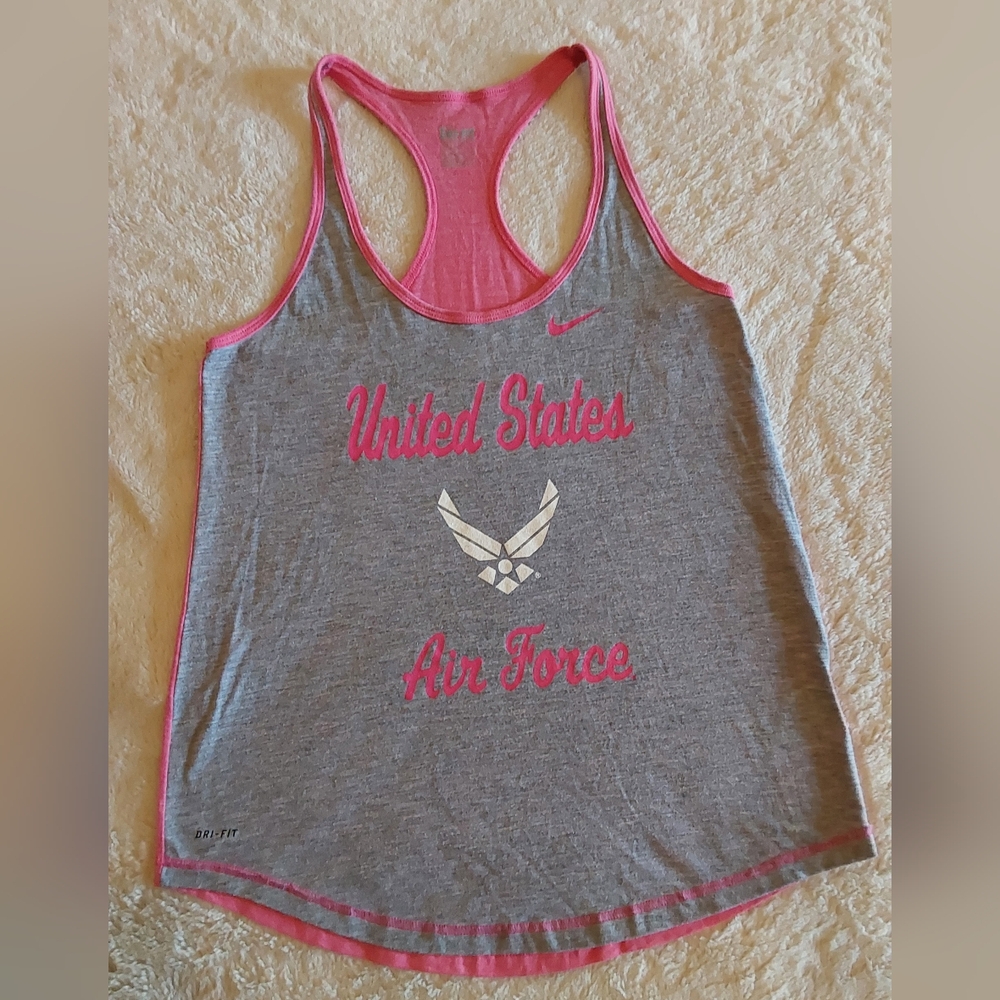 🌺 Nike Gray & Pink United States Air Force Tank Top